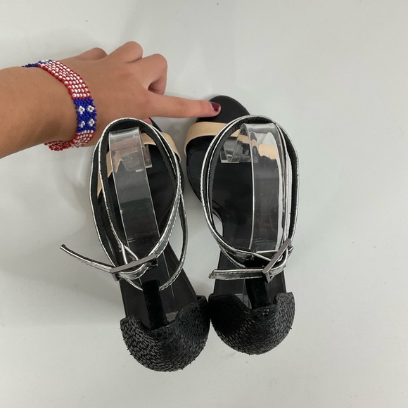 Tibi New York Amber Nude and Silver Ankle Strap Heels Size 38 - Picture 5 of 8
